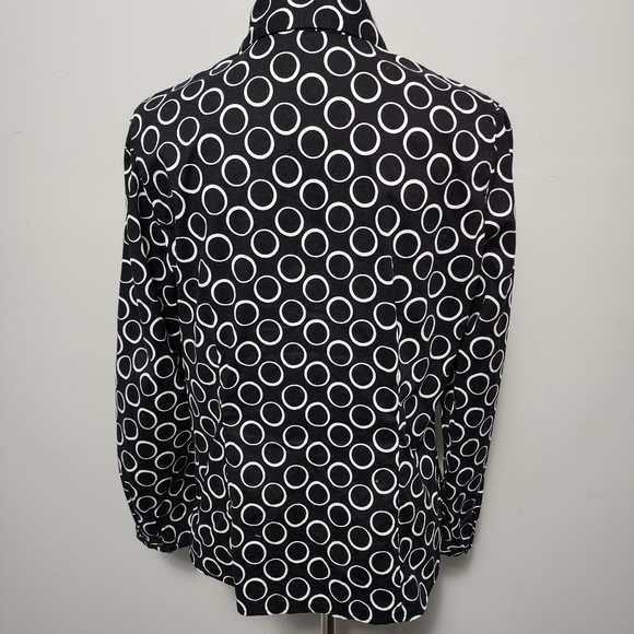 Anthropologie Hester & Orchard Black white ruffle button down size large - Picture 5 of 8
